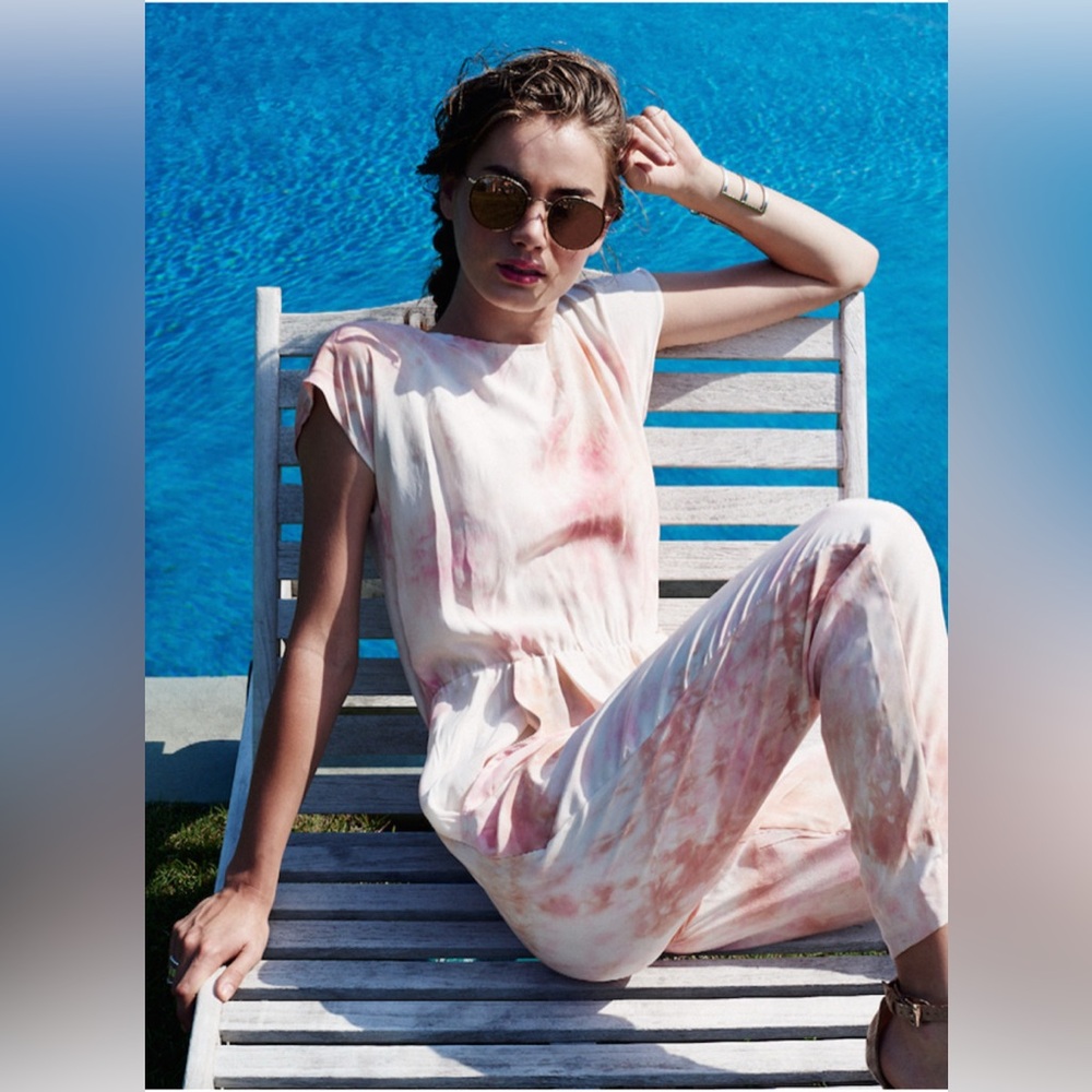 Upstate Tie Dye Jumpsuit in Pink and White